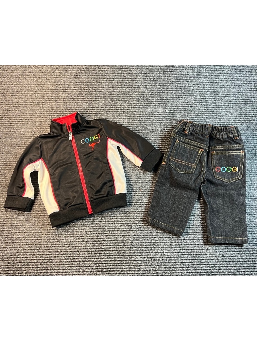 VTG Y2K Coogi Baby Boys 2-Piece Track Jacket and Denim Jeans Set Size 6 Months